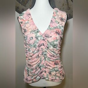 a new day Pink and Green Floral Blouse